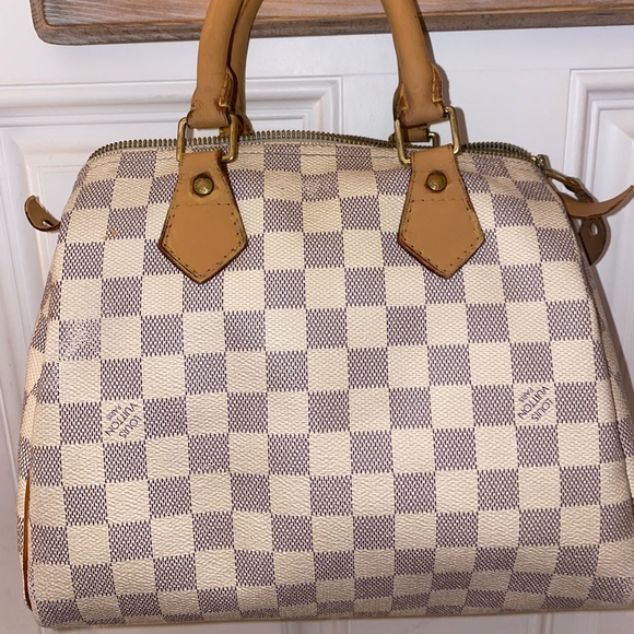 💯♥️Authentic Louis Vuitton Speedy 25 Azur Damier - Picture 2 of 10